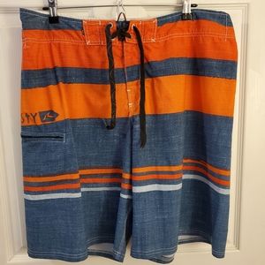 Rusty board shorts blue orange 36